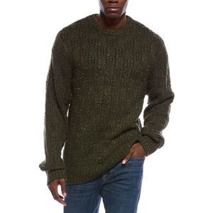 Slate & Stone Mens Heavy Basket Weave Wool-Blend Sweater, Green